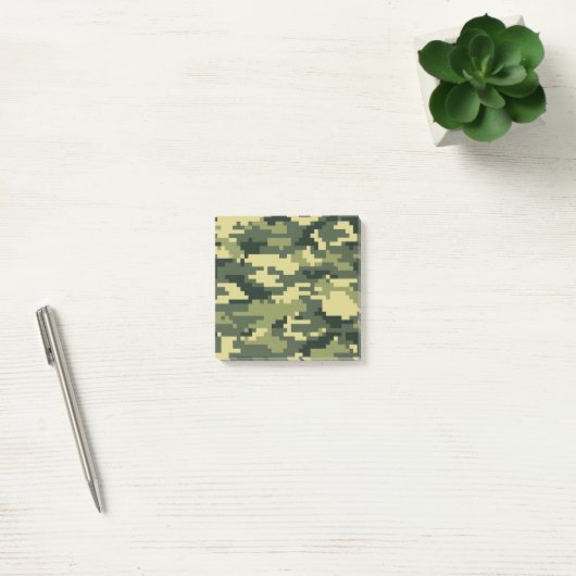 8-bits Pixel Digital Woodland Camouflage / Camo Post-it® Notes (Kantoor)
