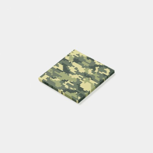 8-bits Pixel Digital Woodland Camouflage / Camo Post-it® Notes (Schuin)