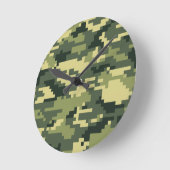 8-bits Pixel Digital Woodland Camouflage / Camo Ronde Klok (Hoek)