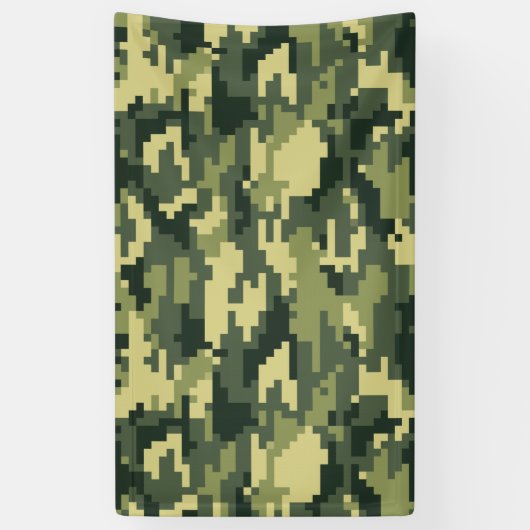 8-bits Pixel Digital Woodland Camouflage / Camo Spandoek (Verticaal)