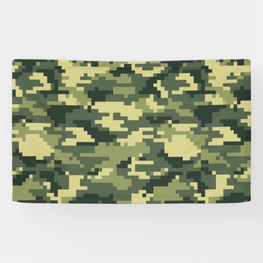 8-bits Pixel Digital Woodland Camouflage / Camo Spandoek (Horizontaal)