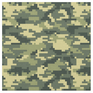 8-bits Pixel Digital Woodland Camouflage / Camo Stof