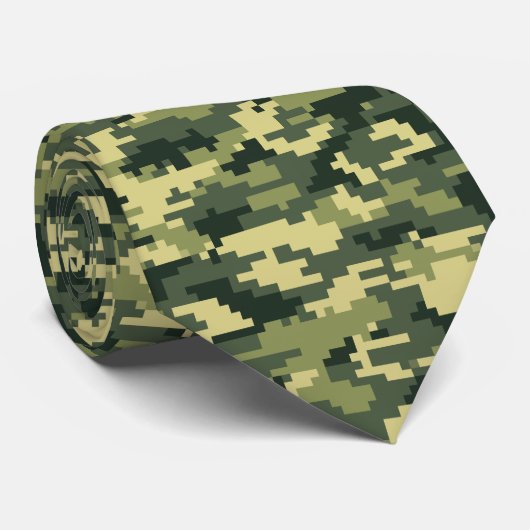 8-bits Pixel Digital Woodland Camouflage / Camo Stropdas (Opgerold)