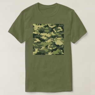 8-bits Pixel Digital Woodland Camouflage / Camo T-shirt
