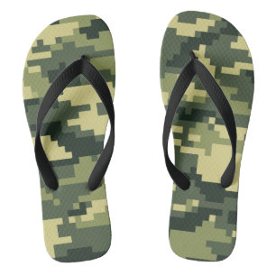 8-bits Pixel Digital Woodland Camouflage / Camo Teenslippers