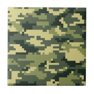 8-bits Pixel Digital Woodland Camouflage / Camo Tegeltje