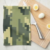 8-bits Pixel Digital Woodland Camouflage / Camo Theedoek (Quarter Fold)