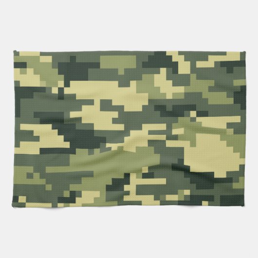 8-bits Pixel Digital Woodland Camouflage / Camo Theedoek (Horizontaal)
