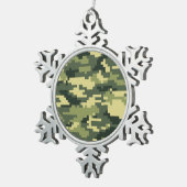 8-bits Pixel Digital Woodland Camouflage / Camo Tin Sneeuwvlok Ornament (Rechts)