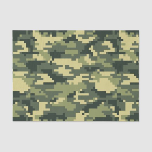 8-bits Pixel Digital Woodland Camouflage / Camo Tissuepapier (Voorkant)