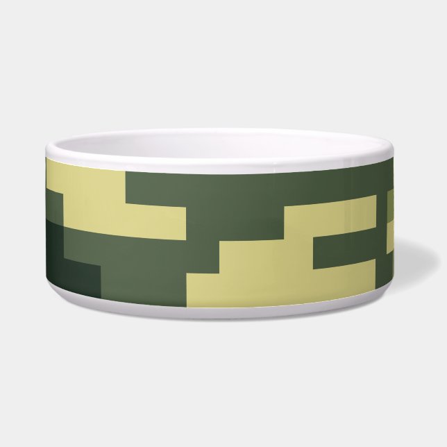 8-bits Pixel Digital Woodland Camouflage / Camo Voerbakje (Voorkant)