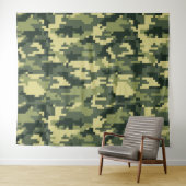 8-bits Pixel Digital Woodland Camouflage / Camo Wandkleed (In Situ (horizontaal))