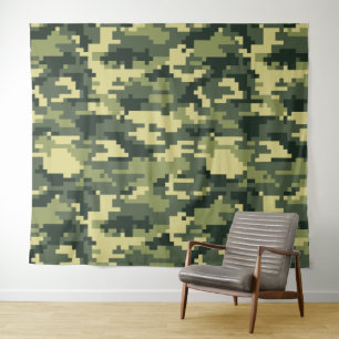 8-bits Pixel Digital Woodland Camouflage / Camo Wandkleed
