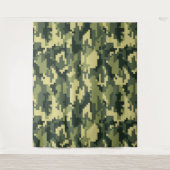 8-bits Pixel Digital Woodland Camouflage / Camo Wandkleed (Voorkant)