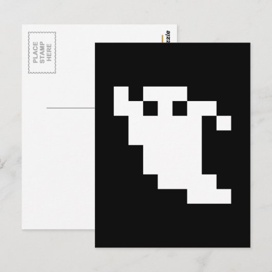 8-bits Pixel Ghost Briefkaart (Voorkant / Achterkant)