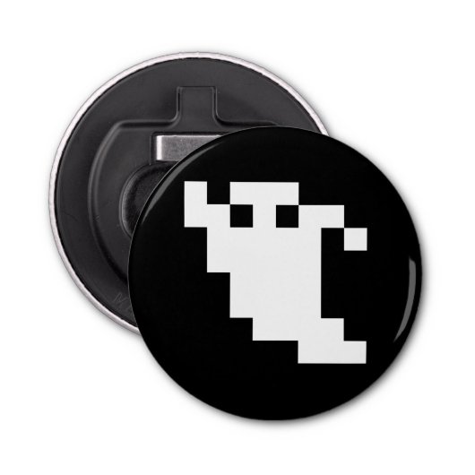 8-bits Pixel Ghost Button Flesopener (Voorkant)