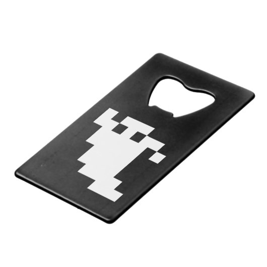 8-bits Pixel Ghost Creditkaart Flessenopener (Voorkant Gekanteld)