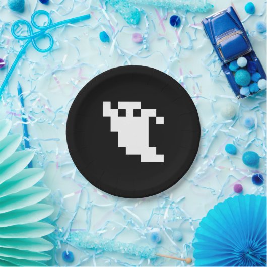 8-bits Pixel Ghost Papieren Bordje (Feest)