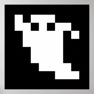8-bits Pixel Ghost Poster