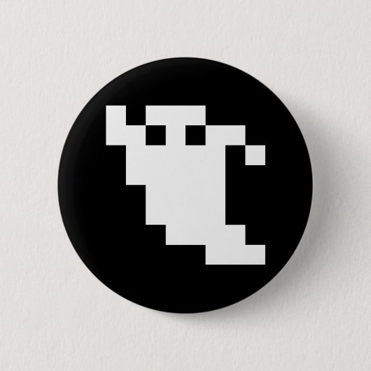 8-bits Pixel Ghost Ronde Button 5,7 Cm (Voorkant)