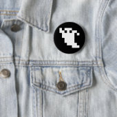 8-bits Pixel Ghost Ronde Button 5,7 Cm (In situ)