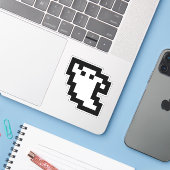 8-bits Pixel Ghost Sticker (Laptop met iPhone)