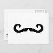 8-bits Pixel Handlebar Mustache Briefkaart (Voorkant / Achterkant)