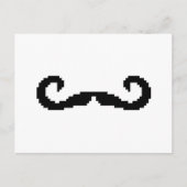 8-bits Pixel Handlebar Mustache Briefkaart (Voorkant)