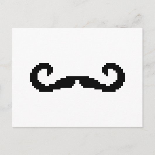 8-bits Pixel Handlebar Mustache Briefkaart (Voorkant)