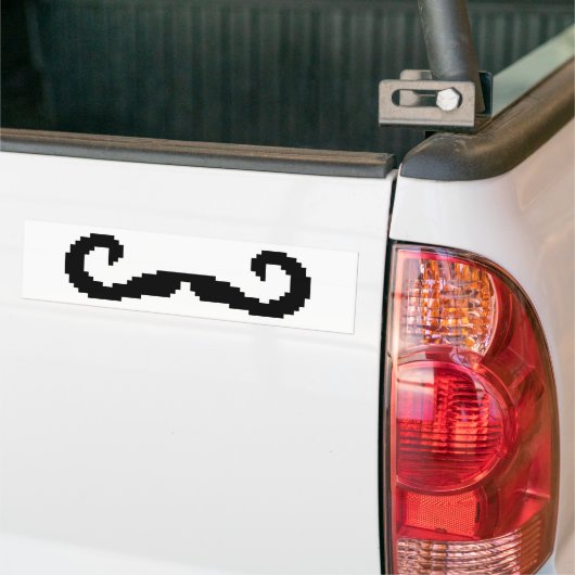 8-bits Pixel Handlebar Mustache Bumpersticker (Op Truck)