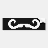 8-bits Pixel Handlebar Mustache Bumpersticker (Voorkant)
