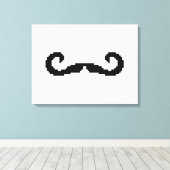 8-bits Pixel Handlebar Mustache Canvas Afdruk (Insitu (Houten vloer))