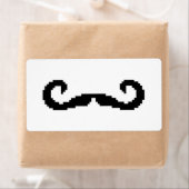 8-bits Pixel Handlebar Mustache Etiket (Insitu)