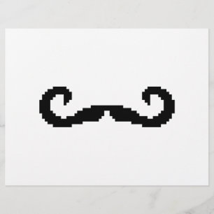 8-bits Pixel Handlebar Mustache Flyer