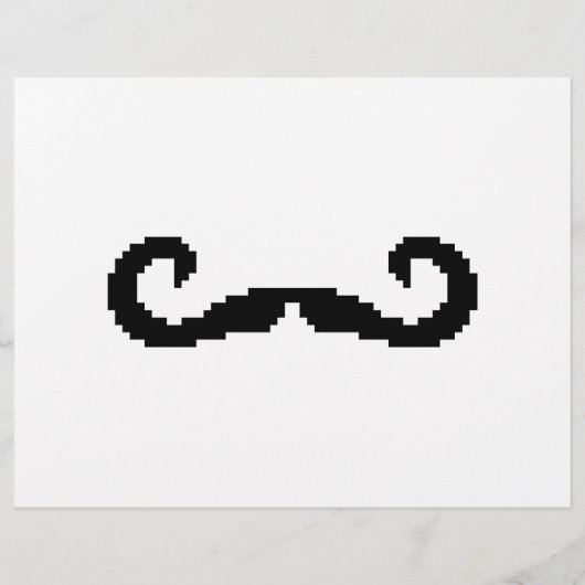 8-bits Pixel Handlebar Mustache Flyer (Achterkant)