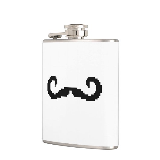 8-bits Pixel Handlebar Mustache Heupfles (Links)