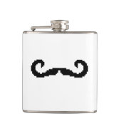 8-bits Pixel Handlebar Mustache Heupfles (Voorkant)