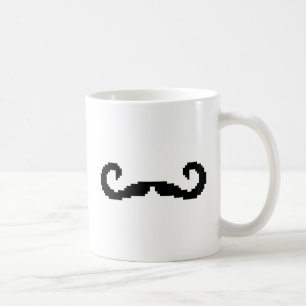 8-bits Pixel Handlebar Mustache Koffiemok