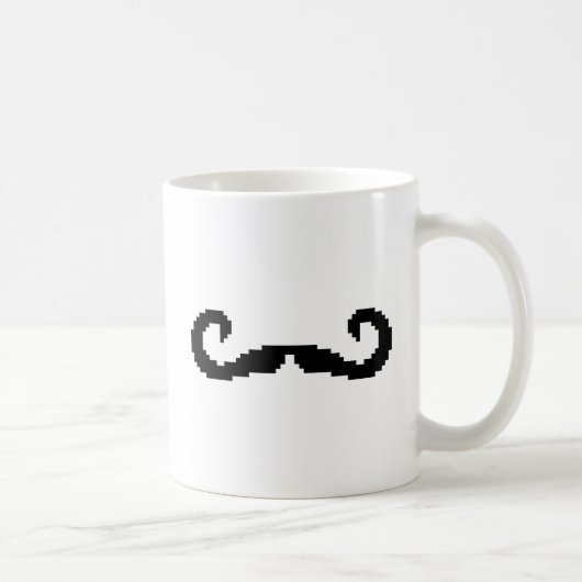 8-bits Pixel Handlebar Mustache Koffiemok (Rechts)