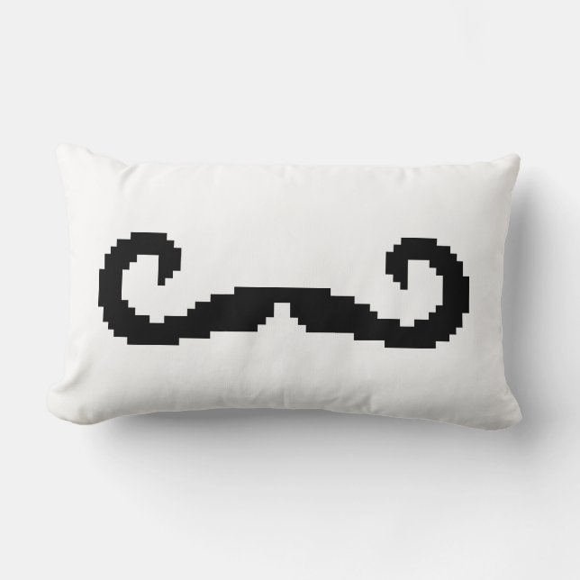 8-bits Pixel Handlebar Mustache Kussen (Voorkant)
