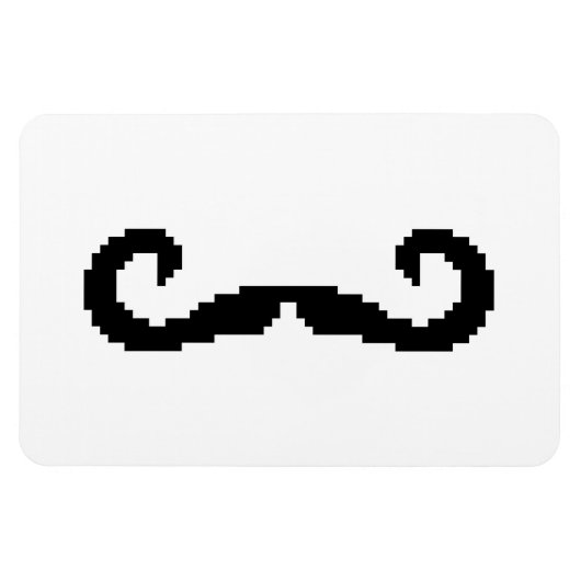 8-bits Pixel Handlebar Mustache Magneet (Horizontaal)
