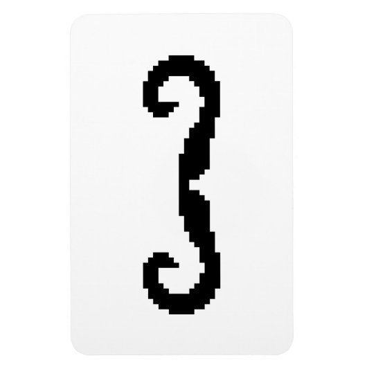 8-bits Pixel Handlebar Mustache Magneet (Verticaal)