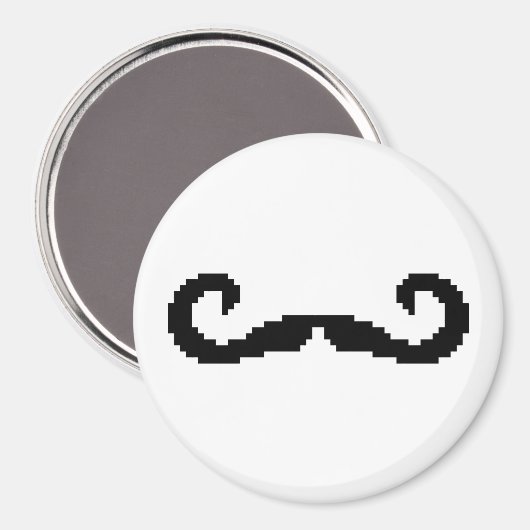 8-bits Pixel Handlebar Mustache Magneet (Voorkant / Achterkant)