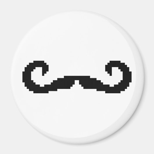 8-bits Pixel Handlebar Mustache Magneet (Voorkant)