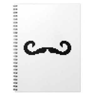 8-bits Pixel Handlebar Mustache Notitieboek