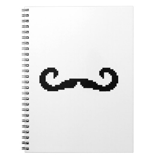 8-bits Pixel Handlebar Mustache Notitieboek (Voorkant)