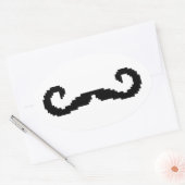8-bits Pixel Handlebar Mustache Ovale Sticker (Envelop)