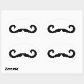 8-bits Pixel Handlebar Mustache Ovale Sticker (Vel)