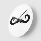 8-bits Pixel Handlebar Mustache Ronde Klok (Hoek)