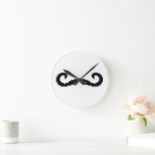 8-bits Pixel Handlebar Mustache Ronde Klok (Huis)